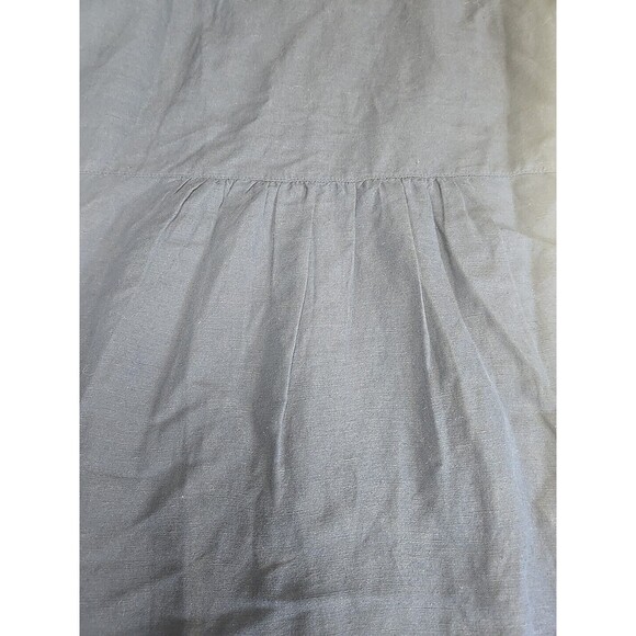 Tommy Bahama Women's Navy Linen St Lucia Boyfriend Shirt Size Small Roll Tab Raw - Picture 10 of 12